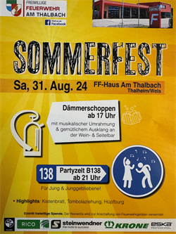 Gelbes Sommerfest-Plakat