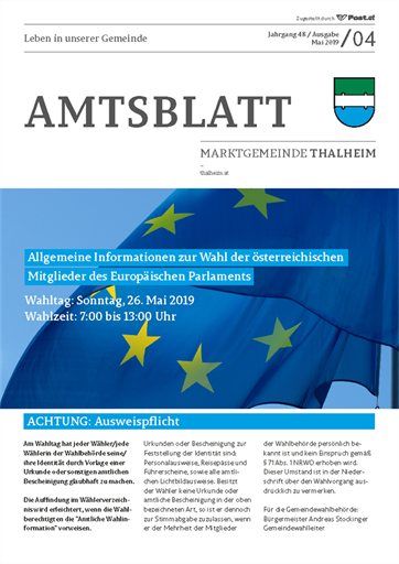 Titelblatt Amtsblatt 04/2019 Wahlen