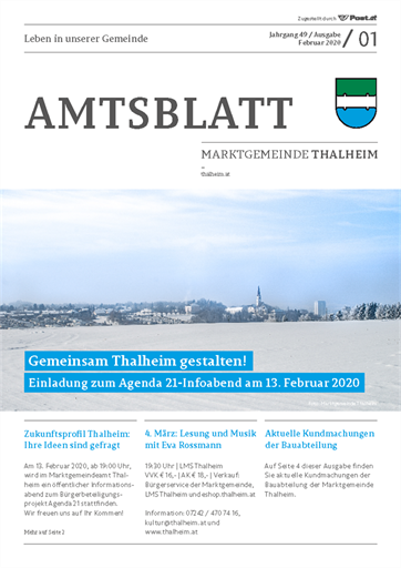 Titelbild: Amtsblatt 01 - Jänner 2020