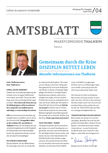 Titelbild: Amtsblatt 04 - April 2020