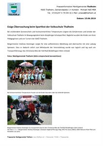 Eisige Überraschung beim Sportfest der Volksschule Thalheim